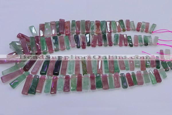 CTD3691 Top drilled 6*16mm - 8*40mm sticks mixed strawberry quartz beads