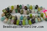 CTD3700 Top drilled 10*15mm - 15*25mm faceted nuggets mixed gemstone beads