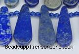 CTD3716 Top drilled 10*20mm - 15*45mm freeform lapis lazuli beads