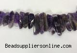 CTD3723 Top drilled 8*20mm - 10*50mm sticks amethyst beads