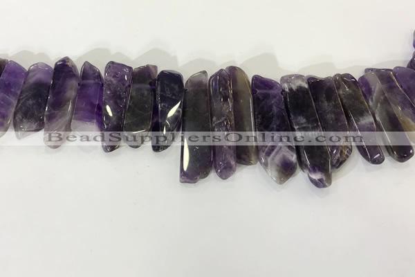 CTD3723 Top drilled 8*20mm - 10*50mm sticks amethyst beads