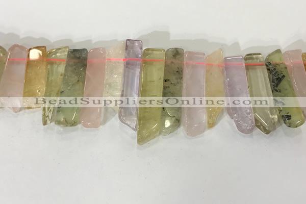 CTD3728 Top drilled 8*20mm - 10*50mm sticks mixed quartz beads