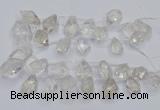 CTD3750 Top drilled 15*20mm - 25*30mm faceted nuggets white crystal beads