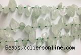 CTD3753 Top drilled 6*12mm - 13*18mm nuggets green quartz beads