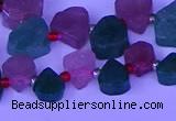 CTD3854 Top drilled 8*10mm - 10*12mm freeform mixed strawberry quartz beads