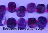 CTD3887 Top drilled 8*10mm - 10*14mm freeform pink tourmaline beads