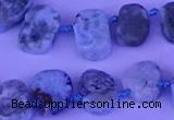 CTD3889 Top drilled 12*16mm - 13*17mm freeform larimar beads