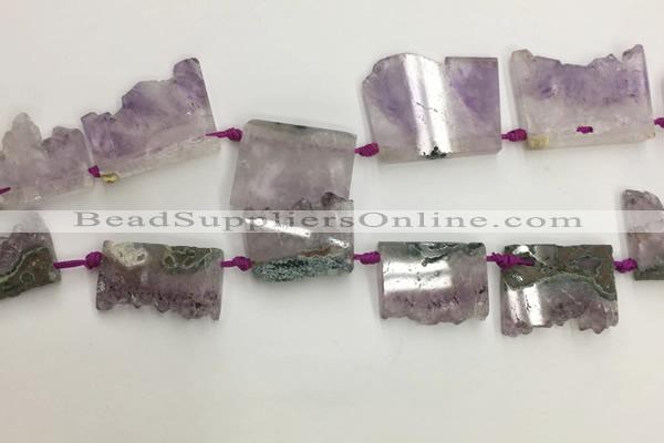 CTD3900 Top drilled 20*35mm - 30*40mm freeform druzy amethst beads