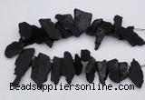 CTD396 Top drilled 10*25mm - 20*35mm nuggets black tourmaline beads