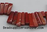 CTD403 Top drilled 4*15mm - 6*20mm sticks red jasper beads