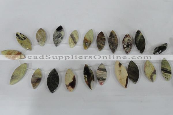 CTD41 Top drilled 10*23mm – 15*40mm marquise jasper beads