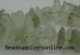 CTD410 Top drilled 4*8mm - 6*15mm nuggets green quartz beads