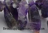 CTD427 Top drilled 8*25mm - 12*40mm nuggets amethyst beads