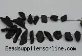 CTD438 Top drilled 10*25mm - 20*45mm freeform black tourmaline beads