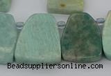 CTD446 Top drilled 20*25mm - 25*28mm freeform amazonite beads