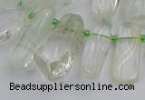 CTD454 15.5 inches 8*20mm - 15*38mm freeform green phantom quartz beads