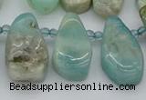 CTD489 Top drilled 10*22mm - 15*45mm freeform amazonite beads