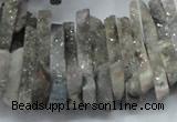 CTD556 Top drilled 6*15mm - 10*40mm wand plated agate beads