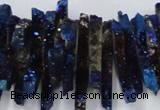 CTD560 Top drilled 6*15mm - 10*40mm wand plated agate beads