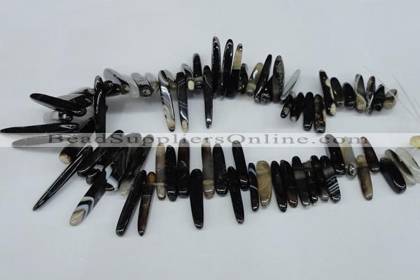 CTD589 Top drilled 6*20mm - 6*45mm wand agate gemstone beads