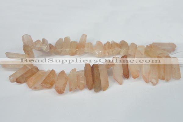 CTD622 Top drilled 8*25mm - 10*35mm faceted nuggets red quartz beads