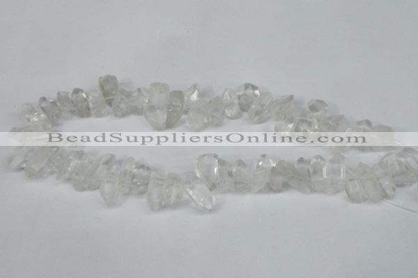 CTD624 Top drilled 8*15mm - 10*25mm faceted nuggets white crystal beads