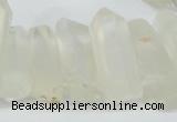 CTD625 Top drilled 10*25mm - 12*35mm faceted nuggets white crystal beads