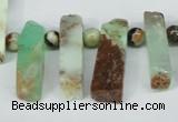 CTD639 Top drilled 8*20mm - 8*45mm wand australia chrysoprase beads