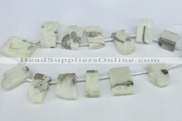 CTD645 Top drilled 15*25mm - 25*40mm freeform quartz beads