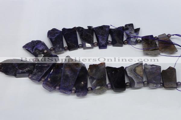 CTD659 Top drilled 25*40mm - 30*55mm freeform agate beads