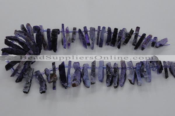 CTD672 Top drilled 10*25mm - 12*45mm wand agate gemstone beads