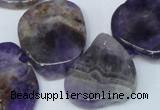 CTD691 Top drilled 18*25mm - 30*40mm freeform amethyst gemstone beads