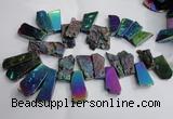 CTD748 Top drilled 18*25mm - 25*60mm freeform plated agate beads