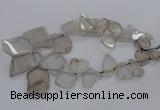 CTD790 Top drilled 20*25mm - 35*45mm freeform smoky quartz beads