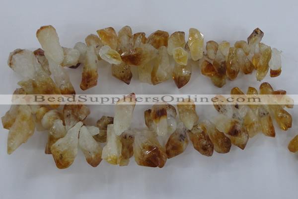 CTD840 Top drilled 10*20mm - 15*30mm nuggets citrine gemstone beads