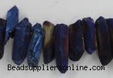 CTD913 Top drilled 5*15mm - 6*25mm wand plated quartz beads