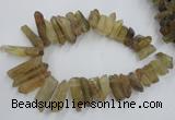 CTD929 Top drilled 13*18mm - 15*40mm wand lemon quartz beads