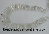 CTD935 Top drilled 6*15mm - 7*40mm wand AB grade white crystal beads