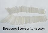 CTD939 Top drilled 5*25mm - 6*60mm sticks white crystal beads