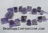 CTD941 Top drilled 14*20mm - 28*35mm freeform druzy amethyst beads