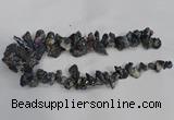 CTD944 Top drilled 10*15mm - 15*25mm nuggets plated druzy agate beads