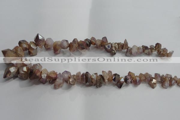 CTD951 Top drilled 8*10mm - 15*25mm nuggets plated druzy quartz beads