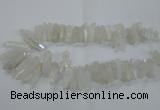 CTD957 Top drilled 8*20mm - 10*35mm nuggets AB-color white crystal beads