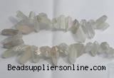 CTD958 Top drilled 10*20mm - 15*35mm nuggets AB-color white crystal beads