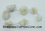 CTD960 Top drilled 15*20mm - 20*25mm nuggets plated druzy agate beads