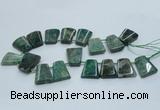 CTD966 Top drilled 22*30mm trapezoid agate gemstone beads