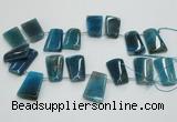 CTD967 Top drilled 22*30mm trapezoid agate gemstone beads