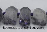 CTD998 Top drilled 15*20mm - 20*25mm nuggets plated druzy amethyst beads