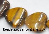 CTE06 15.5 inches 14mm heart yellow tiger eye beads wholesale