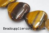 CTE07 20mm heart shape yellow tiger eye beads Wholesale